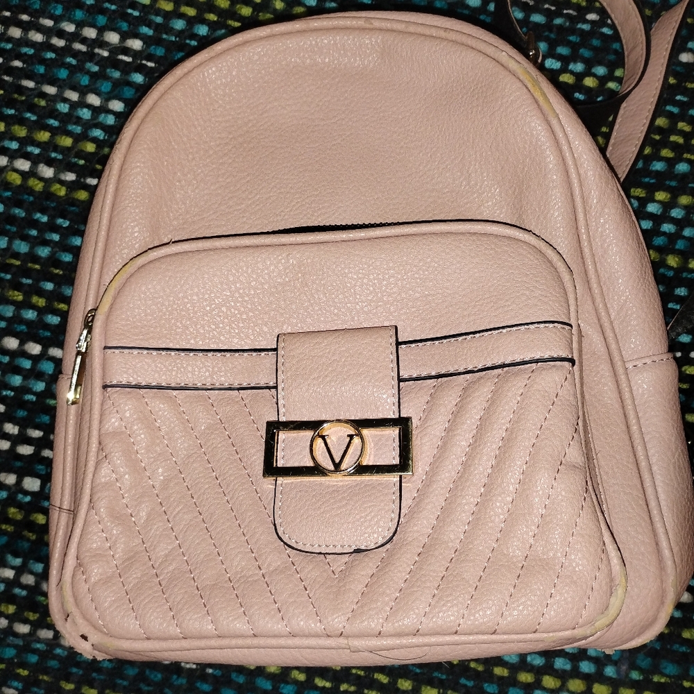 Stylish Tan Backpack with Gold Accent